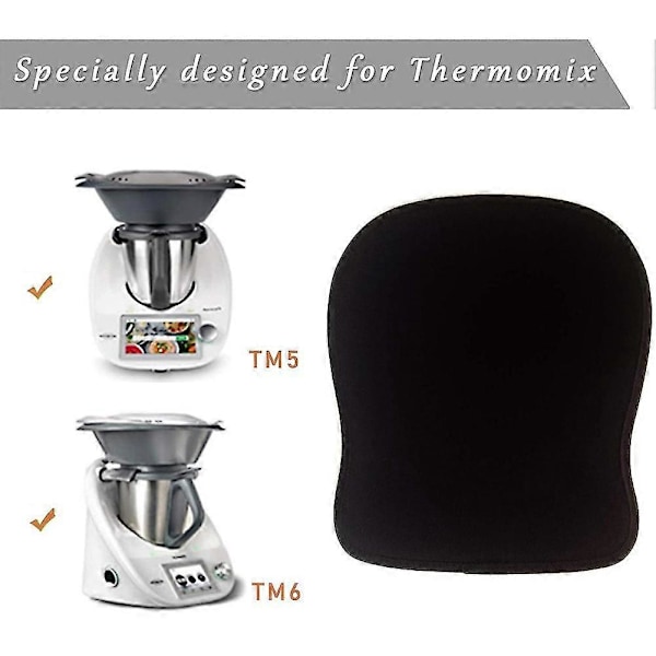 Glidplatta för Thermomix TM6 TM5 - Tillbehör Underlägg Halksäker Hållbar Svart för Vorwerk Mat