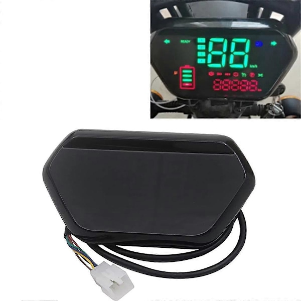 För Citycoco Hastighetsmätare LCD-Displaymätare 60V Mätare Hastighet Batteri Vänd Ljusvisning för Citycoco
