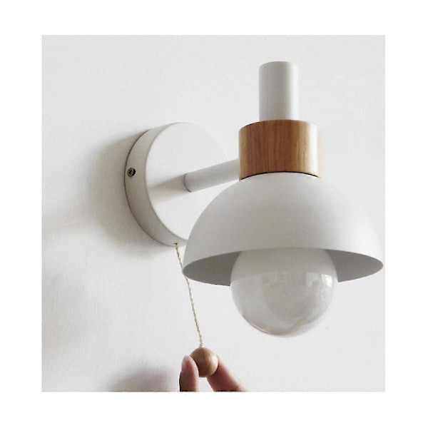 Stue Veranda Ganglampe Nordisk Minimalistisk Moderne Soveværelse Sengelampe Macaron Vægslampe (Hvid)