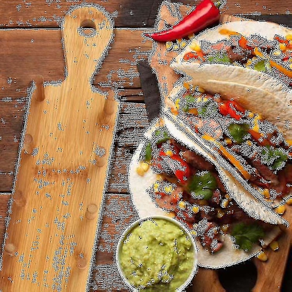 Tacoställ i bambu, ställ för 8 tacos, för servering av tacos