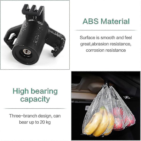 2 stk. ABS Bagageboks Krog Bil Bagageboks Holder Bagageboks Indkøbspose Krog Bil Vedhæng Bagageboks Krog Bil Bagagerum Bagageboks Krog Bil Bagageboks Krog Til Tesla 3