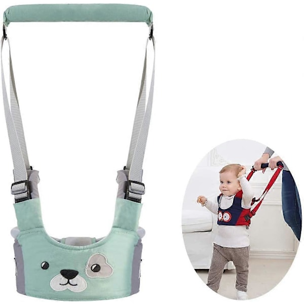 Felly Baby Walker Sele, Baby Walking Assistant Hjelper Kid Toddler Trygg Gang Breathable Sikkerhetsbelte for Barn (Grønn)