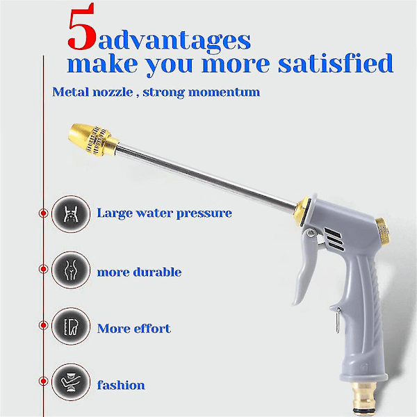 Tryksprøjte Lanse Have Slange Sprøjte Pistol Metal Dyses Højtryksvask Pistol Gaver