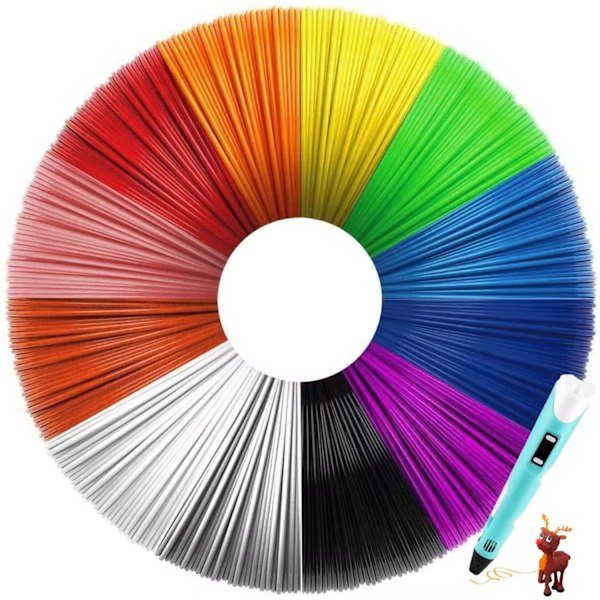10 stk 10m 3D-penn filament i forskjellige farger Filament