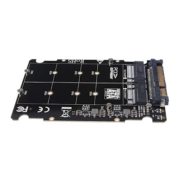 M.2 SSD til U.2 Adapter 2-i-1 M.2 NVMe og SATA-buss NGFF SSD til PCI-E U.2 SFF-8639 Adapter PCIe M2 Ad