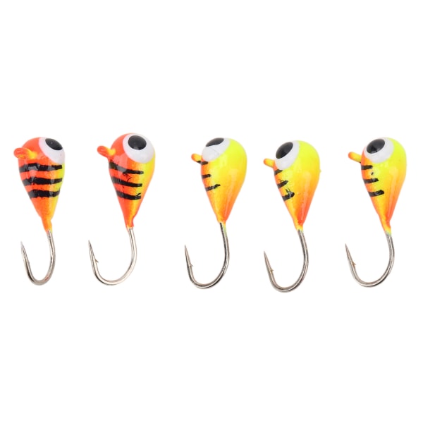 YO 5 PCS Utomhus Isfiske Jiggar Kit Mikro Isfiske Abborre Krokar Vinterfiske Beten 4MM