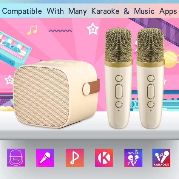 Lasten karaokekone 2 mikrofonia, Wowstar-karaokelaite lapsille aikuisille, kannettava Bluetooth kaiutin/äänenvaihtaja/LED-valo/lelulahjajuhlapeli