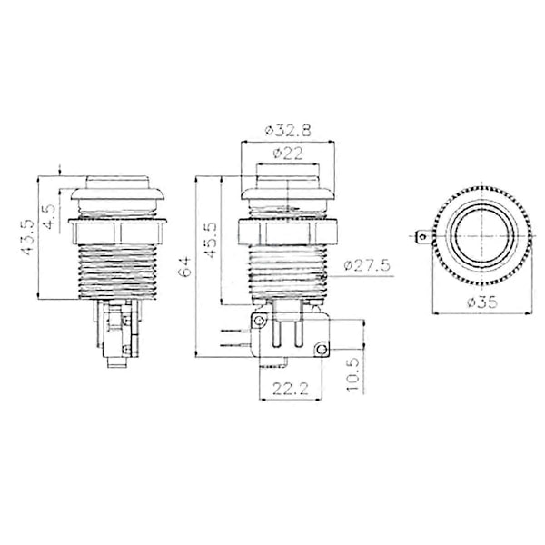 8 st Tryckknapp 28mm Mutter för Amerikansk Arkadspelsmaskin Joystick Noll Fördröjning Kontrollerdelar Maskin Gör-det-själv A