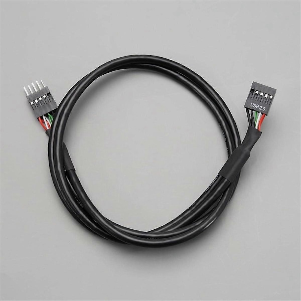 Hovedkort Chassis Front 9-Pin Terminal USB 2.0 Hann til Hunn Forlengerkabel USB 2.0 9Pin til 9Pin Skjøtekabel