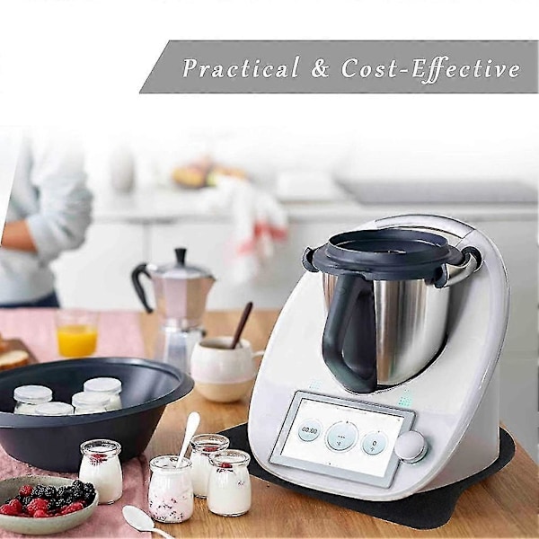 Glidplatta för Thermomix TM6 TM5 - Tillbehör Underlägg Halksäker Hållbar Svart för Vorwerk Mat