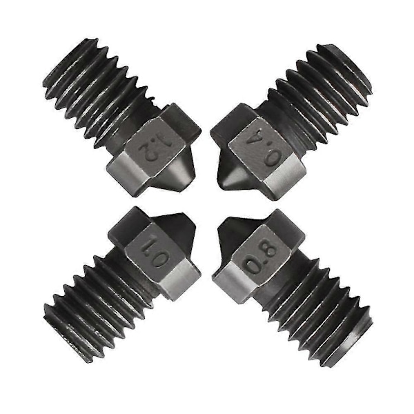 For herdet stål dyser V6 dyse for 1,75 mm V6 Hotend Aero Extruder Prusa I3 Mk3 3D-skriver 0,6 mm 5 stk