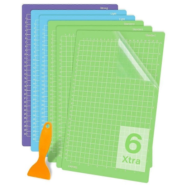 6 st Skärmattor 21,6x30,5 cm För- Xtra 6-pack Återanvändbara Klibbiga (Lätt, Standard, Stark) Grepp Cricket Skärmattor