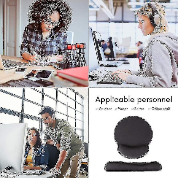 Tangentbordshandstöd och musmatta med handledsstöd, minnesskumset för dator/laptop/mac, hållbart bekvämt lätt för enkel skrivning P