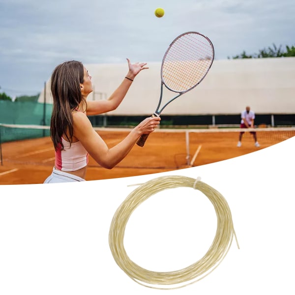 YO 12,2 m 1,30 mm tennissulkapallojen jänne joustava nailon titaani tennissulkapallo maila korvaava lanka urheiluun beige