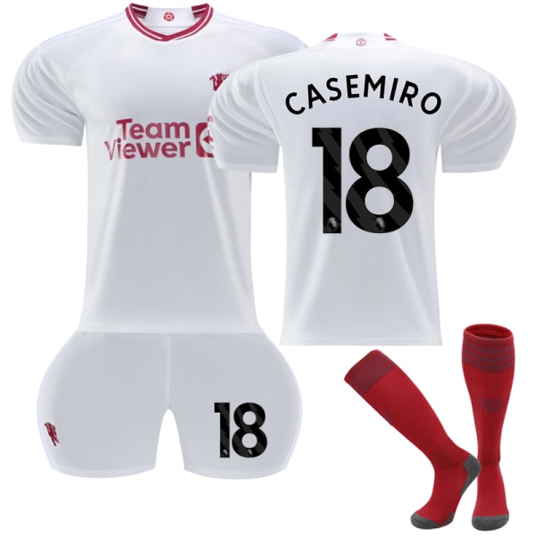 2023/24 Manchester United Third Shirt #18 Casemiro Fotbollströja Kits 20(115-125CM)