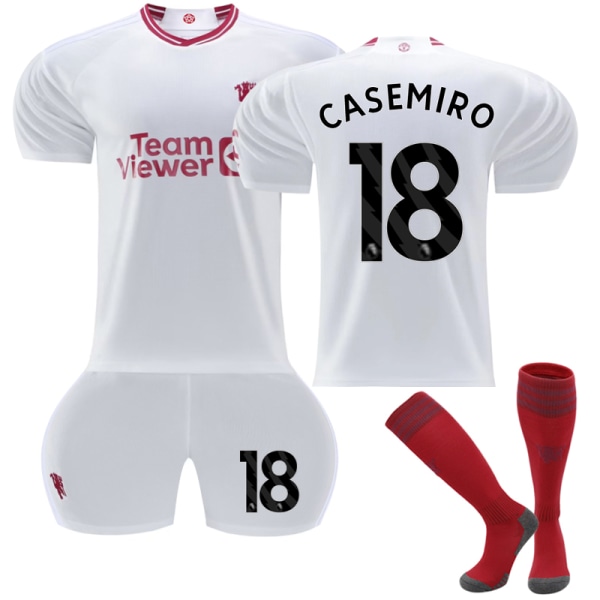 2023/24 Manchester United Third Shirt #18 Casemiro Fotbollströja Kits 28(150-155CM)