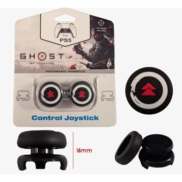 Speluppgraderingskit för Gamepads: Joystick-skydd + 16mm Höjare - Höj Ditt Spel Ghost of Tsushima