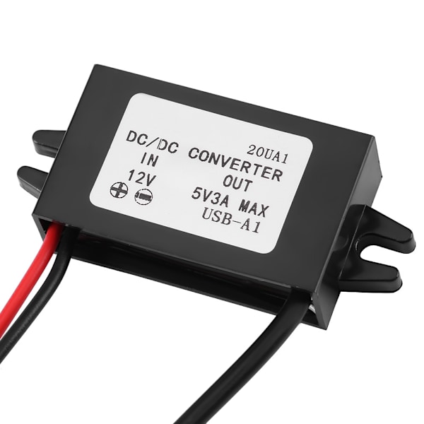 Bil DC 12V til 5V 3A 15W Step Down Converter Regulator med hunnpanelmontert USB