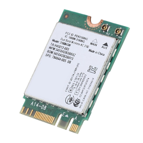 For Intel 3160AC NGW Trådløst WIFI-kort 433Mbps Bluetooth 4.0 Dobbelt bånd Netværkskort