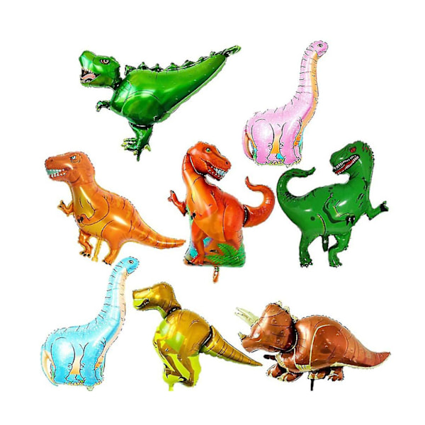 Jätte Dinosaur Ballonger Set med 8 st