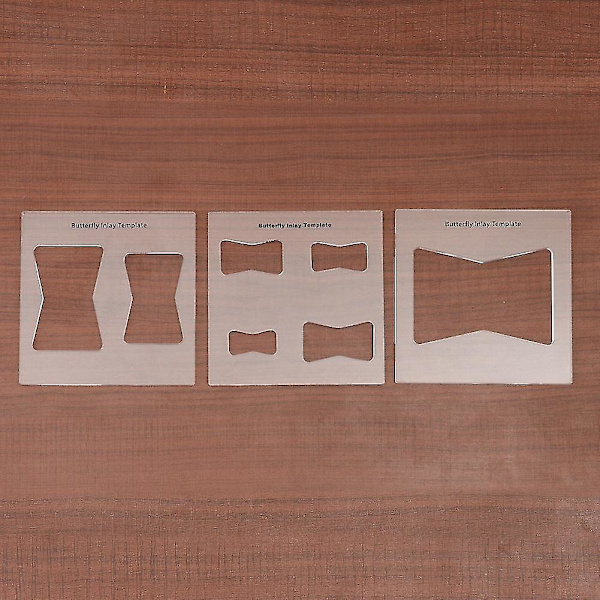 3 stk. Butterfly Inlay Mal Snekkerarbeid Bowtie Nøkkel Tre Bow Tie Mortise Inlays Bushing Router og