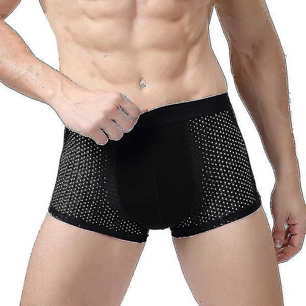 3 st Män Bambu Fiber Nät Andas U Konvex Underbyxor Kalsonger Boxerkalsonger
