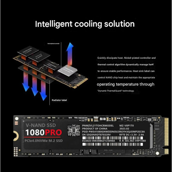 Computer indbygget 1080PRO M.2 solid state drive SSD 1TB2TB 4TB PCIe 4.0NVMe 4TB Dual port