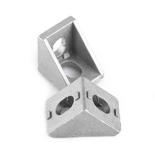 L-formet hjørnebeslag i aluminium, rett vinkel, festebrakett, 20x20mm, pakke med 10