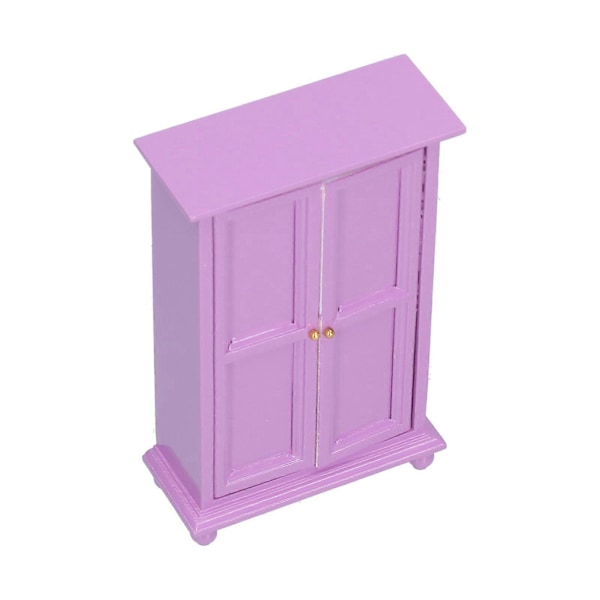 Miniatyr Træ Dukkehusskabe 1/12 Skala Lilla Legetøjsmodel