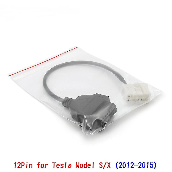 12-pins Obd2-adapter hann-hunn-kabel for 2012-2015 Tesla Model S/X Obdii diagnostisk sele elektronisk kabel