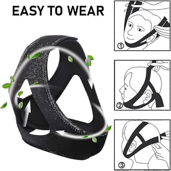 Anti-Snorking Kinnrem, Effektiv Kinnrem For Cpap-Brukere, Justerbar Kinnrem For Snorking Stopp Snorking