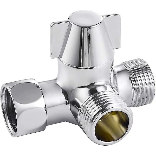 Solid Messing 3-veis Ventil, 3-veis Diverterventilbryter, 3-veis Dusjdiverterventil, G1/2\" T-adapter
