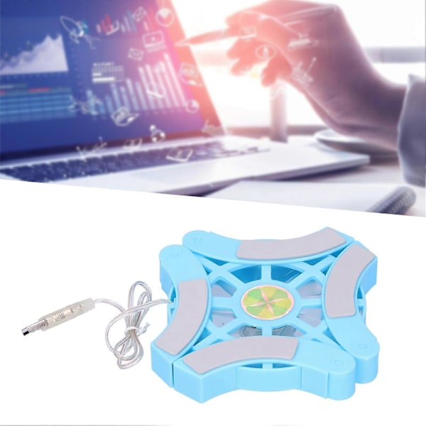 DRS04 Taitettava Tietokonekannettava Jäähyjäähdytystyyny Valoisa USB-jäähdytysalusta (Sininen)