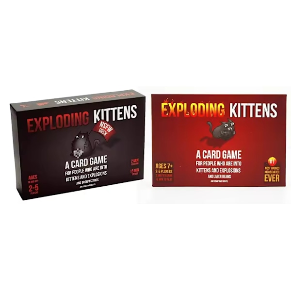 Exploding Kittens Brädspel 4-i-1 Leksaker Vuxna och Barn Roligt Kortspel för Fest och Semestergåvor för Familjen Black Cat+Red Cat