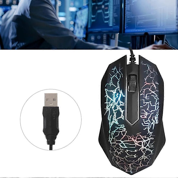 Optisk Mus Ledningsført Profesjonell Spill for LOL Fargerik Bakgrunnsbelysning Datamus A30Svart A30