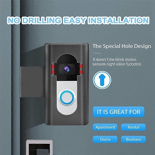 Videodørklokke Anti-Tyveri Dørklokke Opgradering Anti-Tyveri Videodørklokke Beslag Borfri Montering Br
