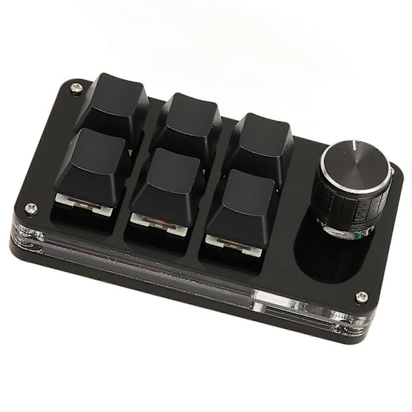 6-knappars Mini-tangentbord med ratt USB DIY Programmerbart tangentbord OSU Speltangentbord för spel och kontor