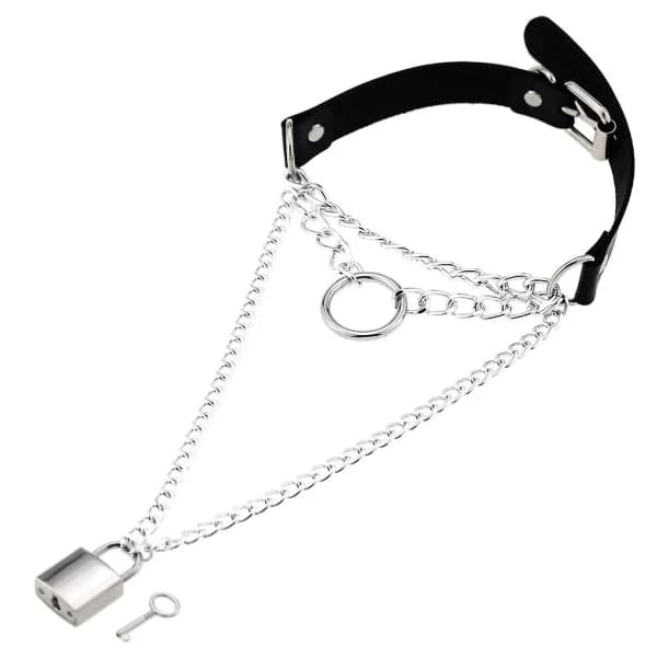 【PP】Flickhalskæde med lås, gotisk halskæde, punk goth-smykker, Harajuku-stil, sort choker, emo grunge, æstetisk tilbehør