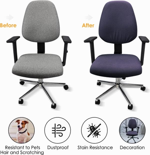 Strekkbart Spandex Stolovertrekk for Gaming Svingstol, Avtakbart og Vaskbart, 1 Sett