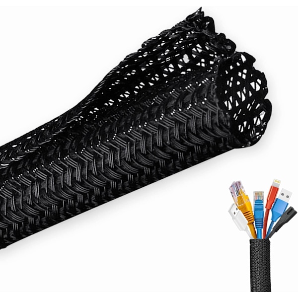 Cable Protector, 6M Pet Cable Protector, Adjustable Cable Management Braid