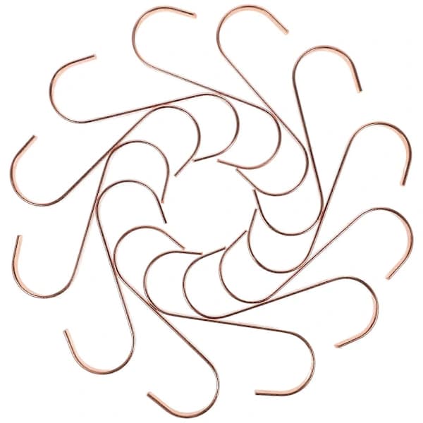 Small S Hooks Practical Design Metal Hanging Hooks for Home Organization Rose Gold 12pcs