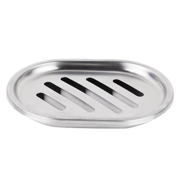 Stainless Steel Soap Dish, Container, Double-Layer Soap Dish with Large Drainage Casing (Strip)