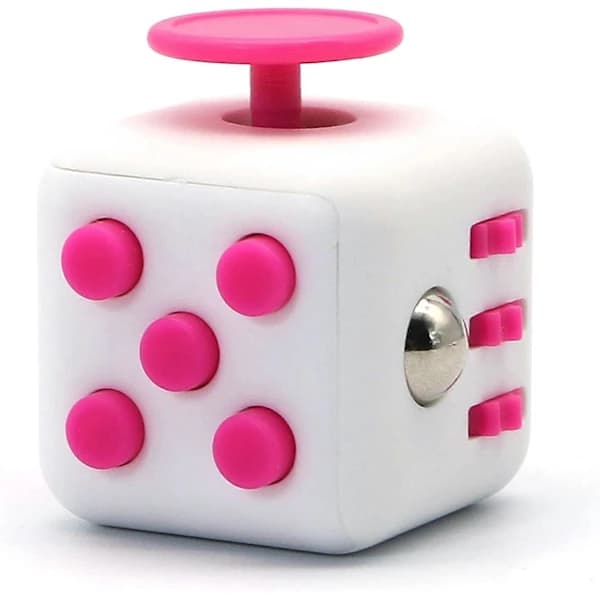 (pow yeah!) Fidget Cube Stress & Angstlindrende Legetøj Perfekt til Voksne og Børn [Gaveideer] [Afslappende Legetøj] (Pink)