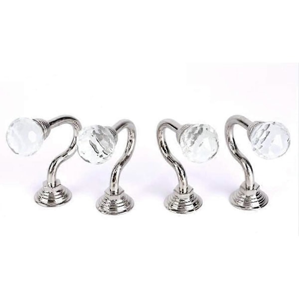 2025 Suitable 4 Pcs Crystal Curtain Tieback Hooks Drape Holders Tassel Holders