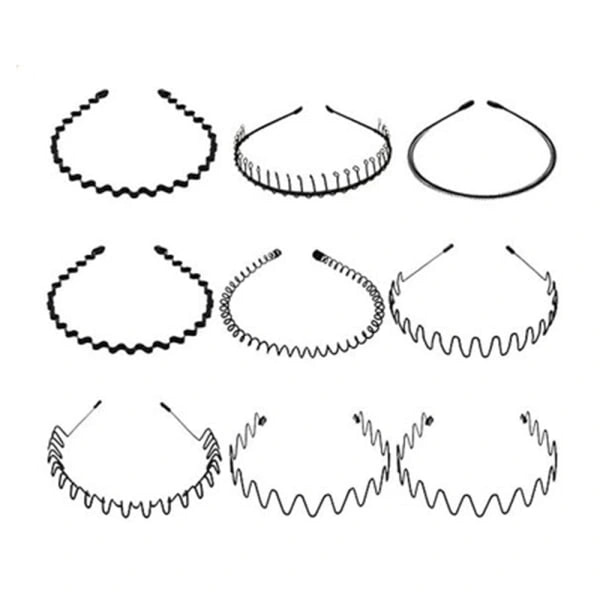 （pow yeah！）Vågformade metallhårband med sicksackdesign, 9-pack