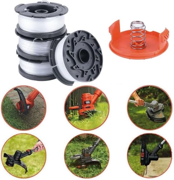 6-pakks erstatningsspole for BLACK+DECKER gressklippere – AF-100-serien