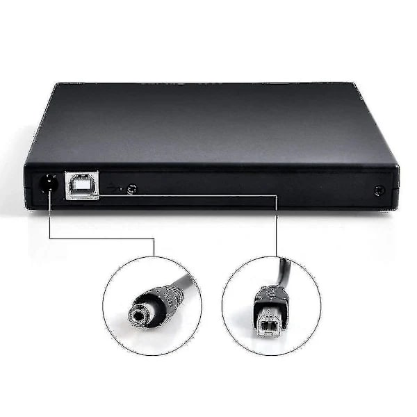 (pow yeah!) USB 2.0 Ekstern CD/DVD-afspiller Sort