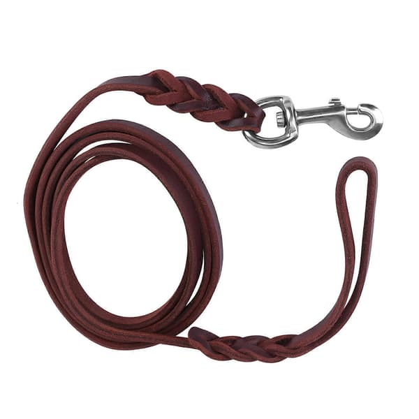 Cowhide and Leather Leash for Dog Walking, Running, and Training (1.6m)