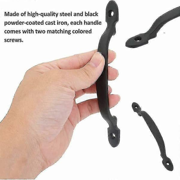 Black Cast Iron Door Handles for Barn Doors, Gardens, Sheds