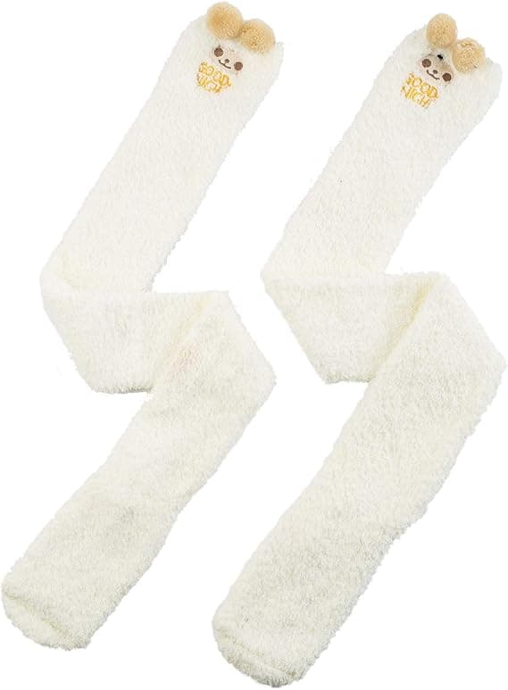 Dameknæstrømper, fluffy, søde tegneseriefigurer, ZQKLA